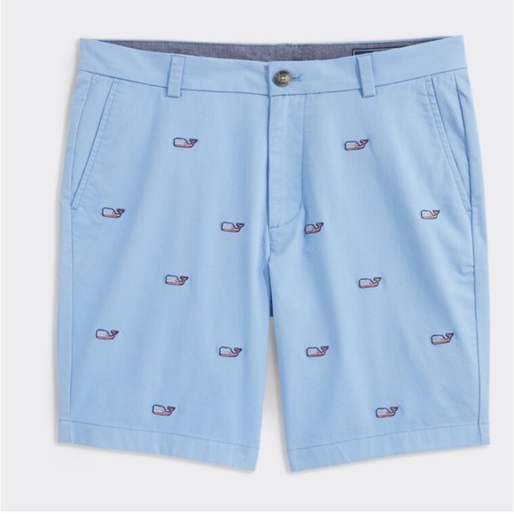 Vineyard Vines Men's Breaker 9" Shorts American Flag Whale Print Shorts Size 32 - Picture 2 of 7